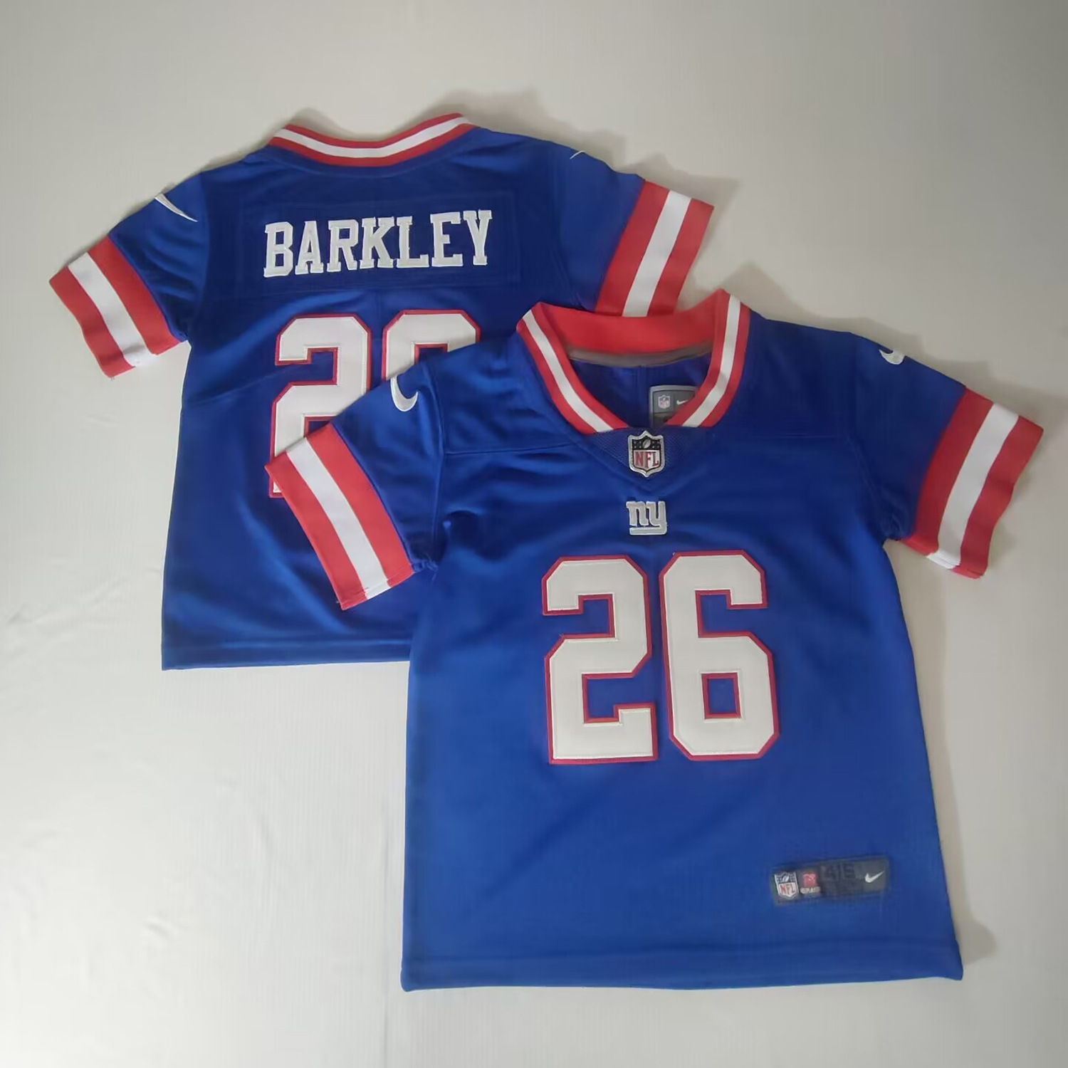 Toddler Nike Giants #26 Saquon Barkley Blue Stitched NFL Limited Rush Jersey
